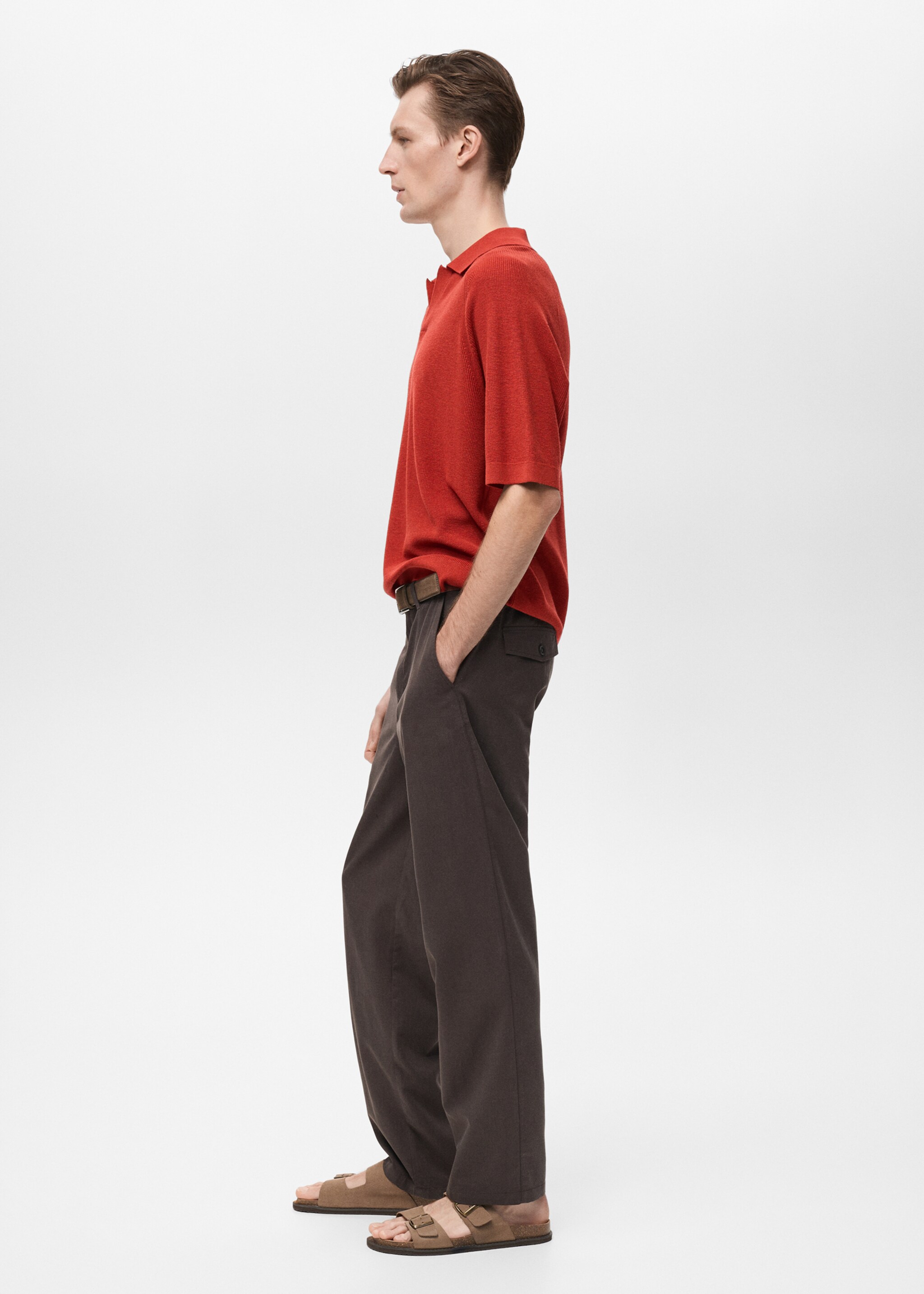 Structured knitted polo shirt - Details of the article 2