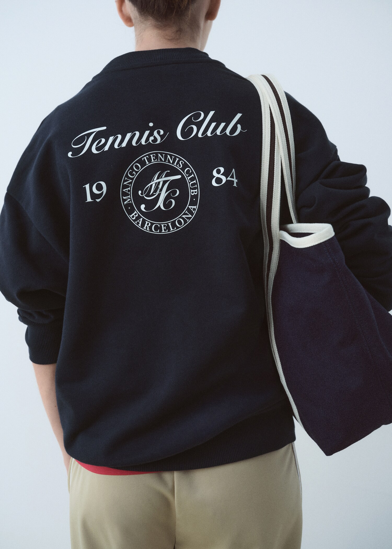 Sudadera oversize mensaje estampado - Reverso del artículo