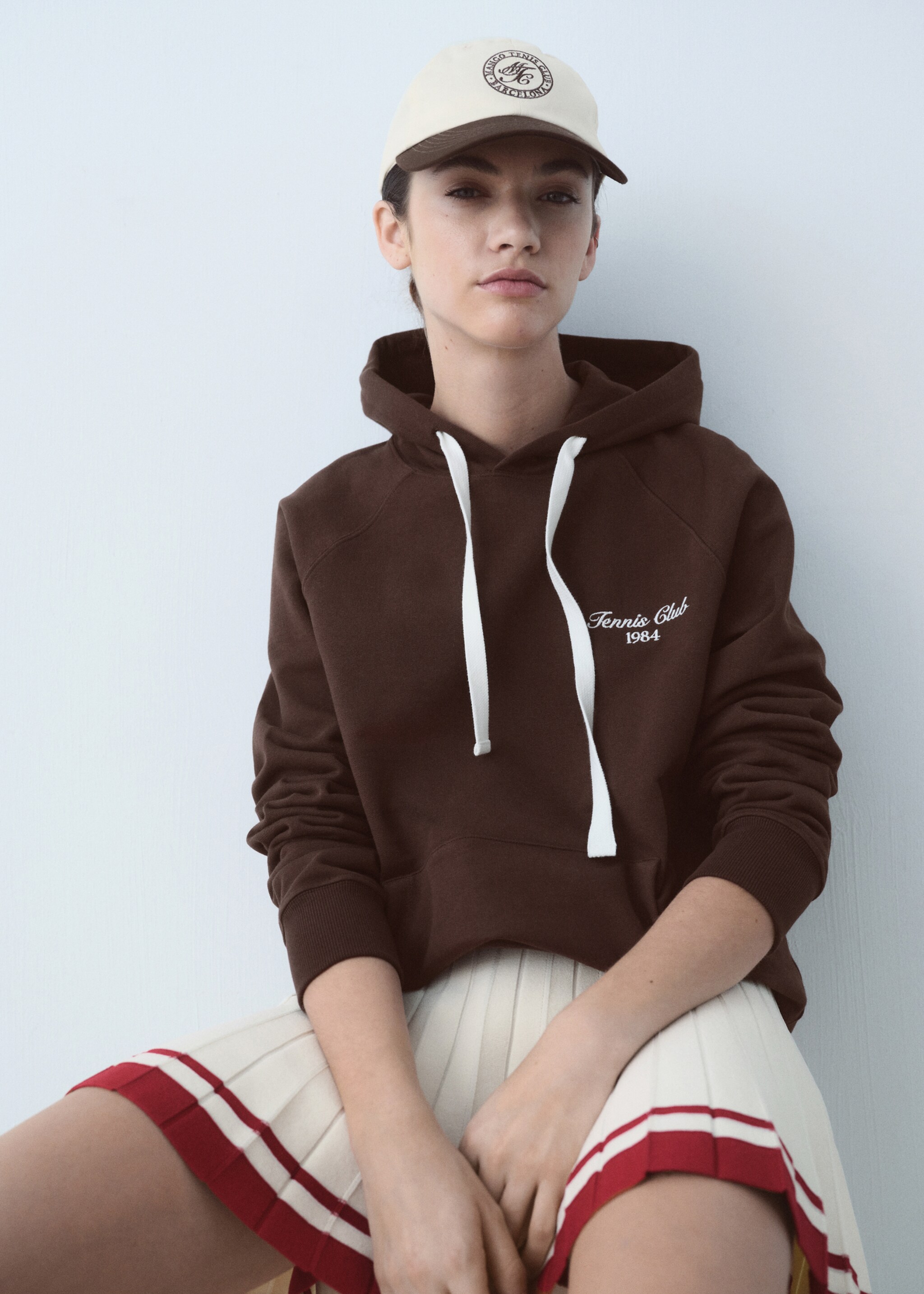 Hooded sweatshirt with printed message - Medium plane