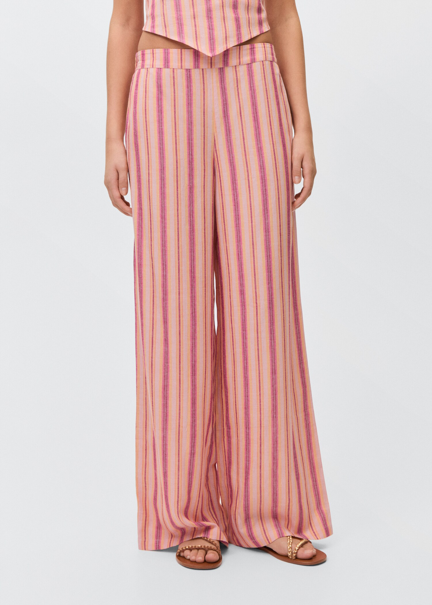 Stripe-print straight trousers - Details of the article 6