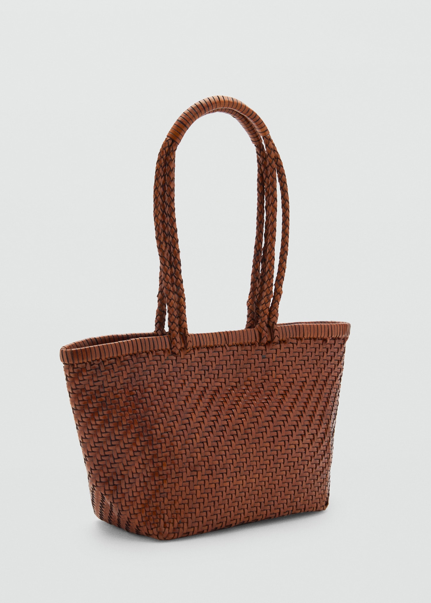 Medium braided leather bag Women MANGO Kenya
