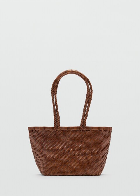 Medium braided leather bag
