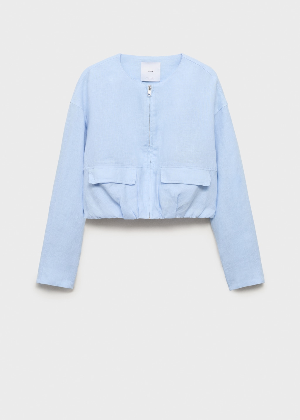 当季大流行 Women - pockets with jacket linen Cropped | USA MANGO ジャケット・アウター