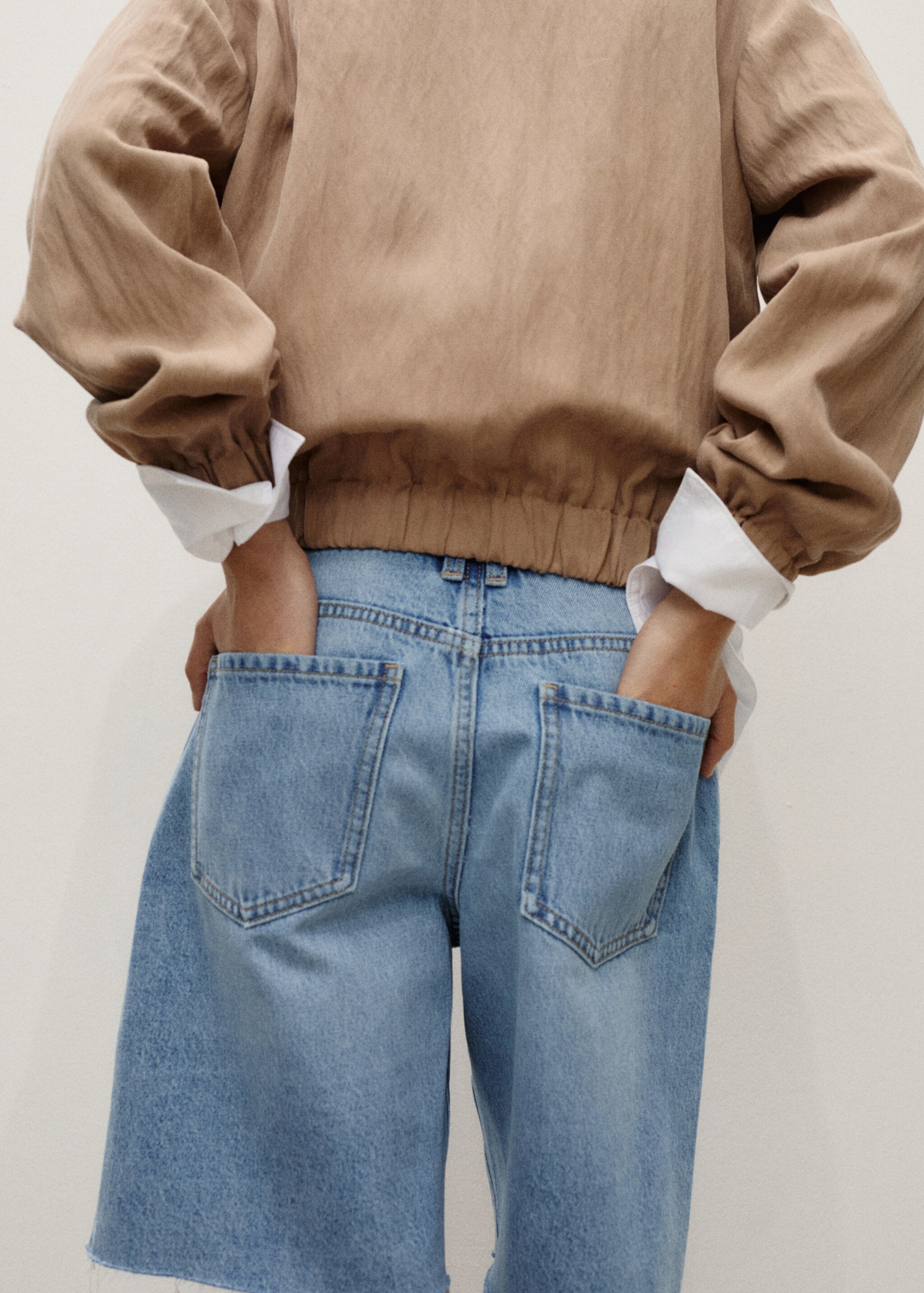Frayed hem denim shorts - Details of the article 6