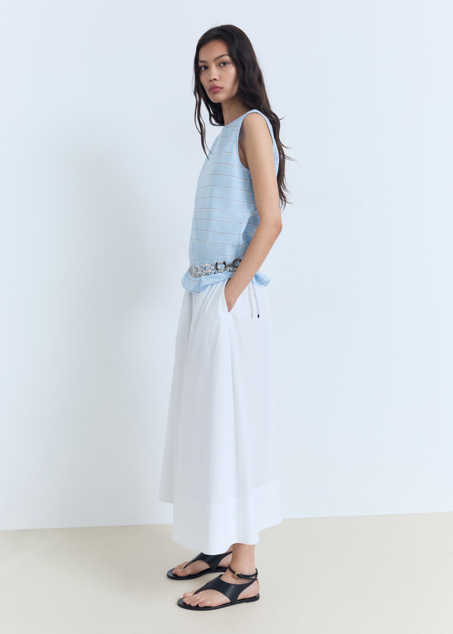 Striped cotton blouse - Details of the article 2
