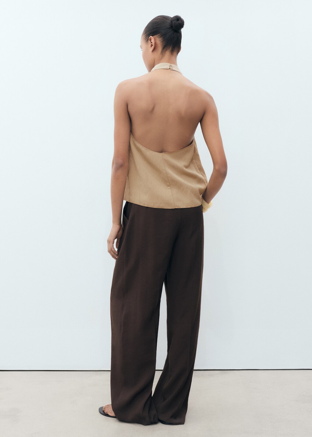 Lyocell top with draped neck - image 3