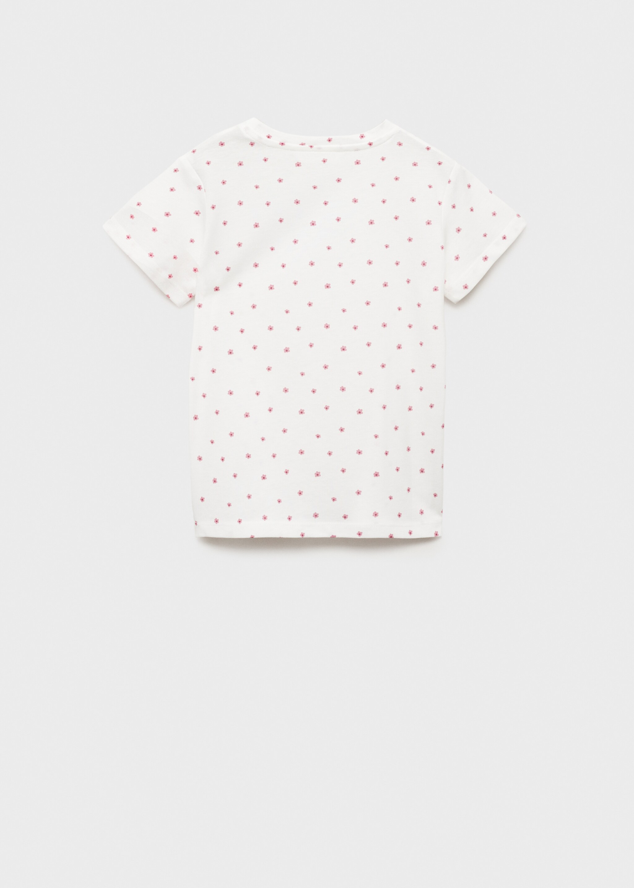 T-shirt estampada com pormenor de bordado - Verso do artigo, Branco-pérola. Ref: 87049064-00.