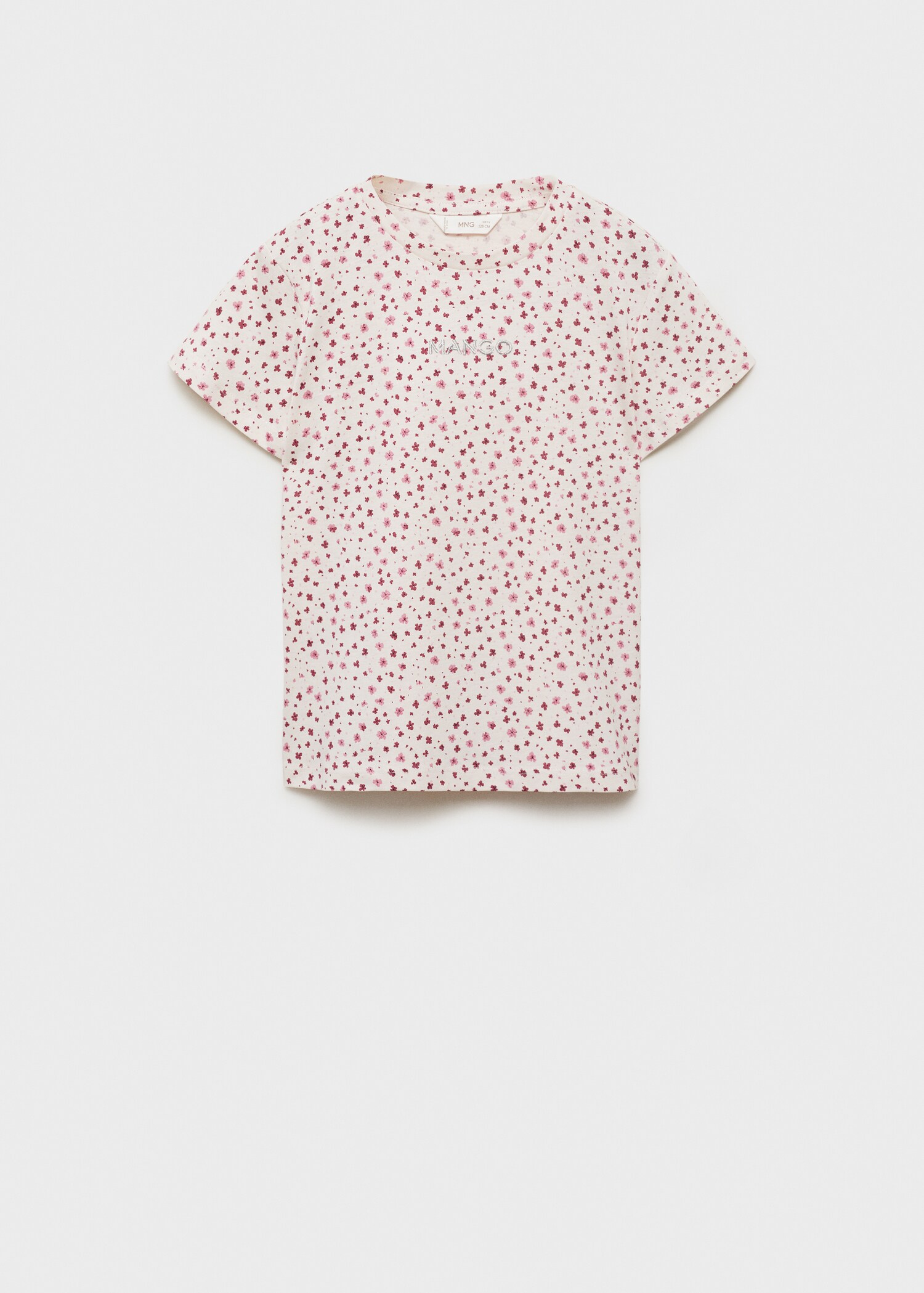 Embroidered detail print t-shirt - Article without model