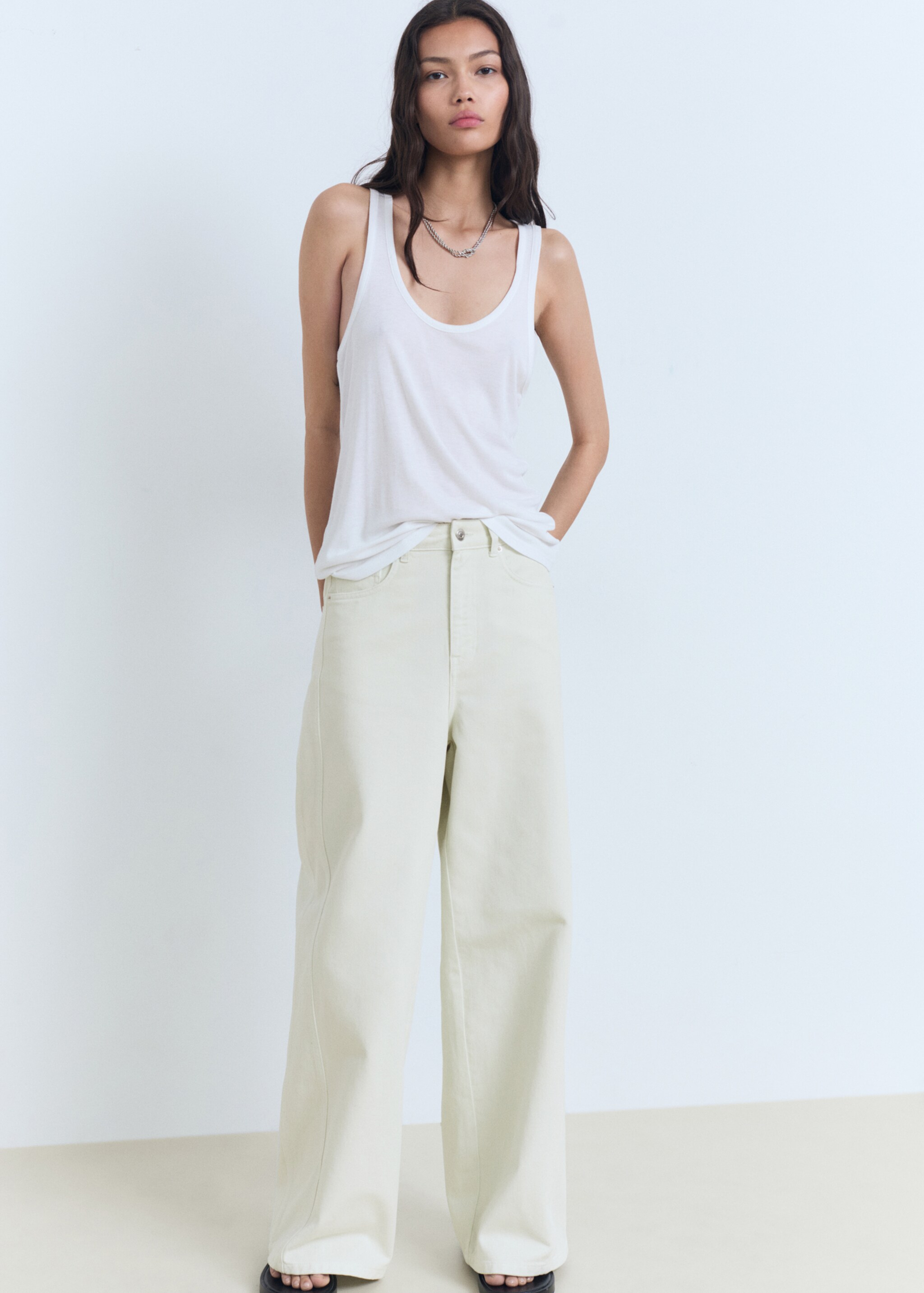 Wideleg mid-rise jeans - Details of the article 2
