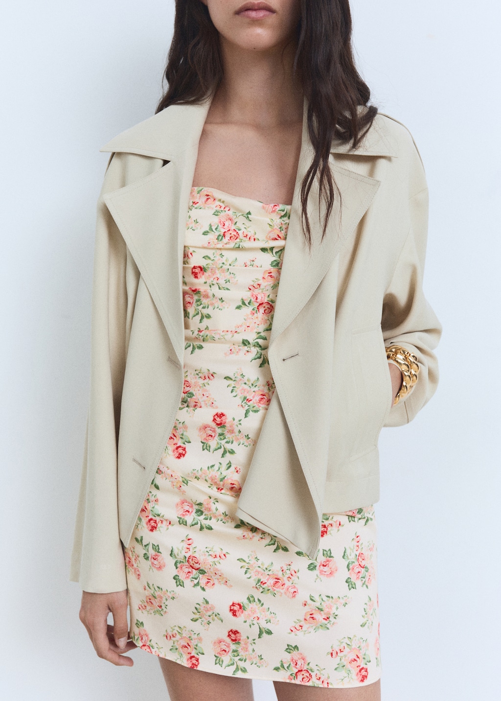 Strapless floral dress