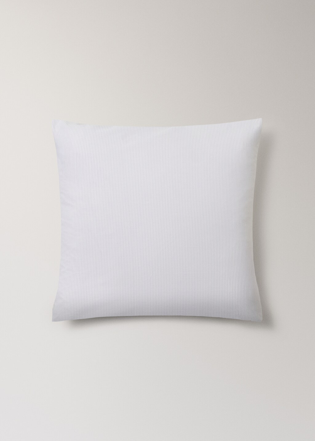 Two percale cotton fine-stripe pillowcases 60x60 cm