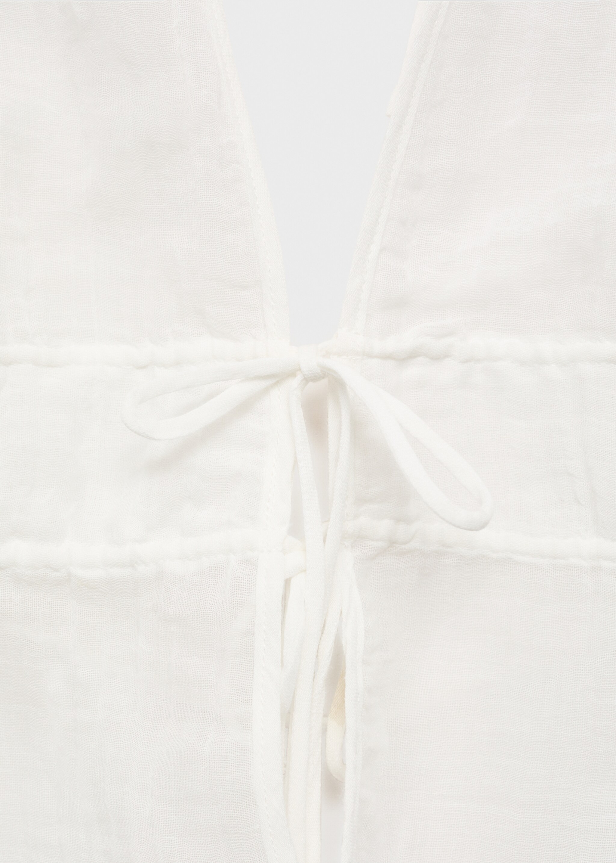Ramie crop top with bow closure - Details of the article 8