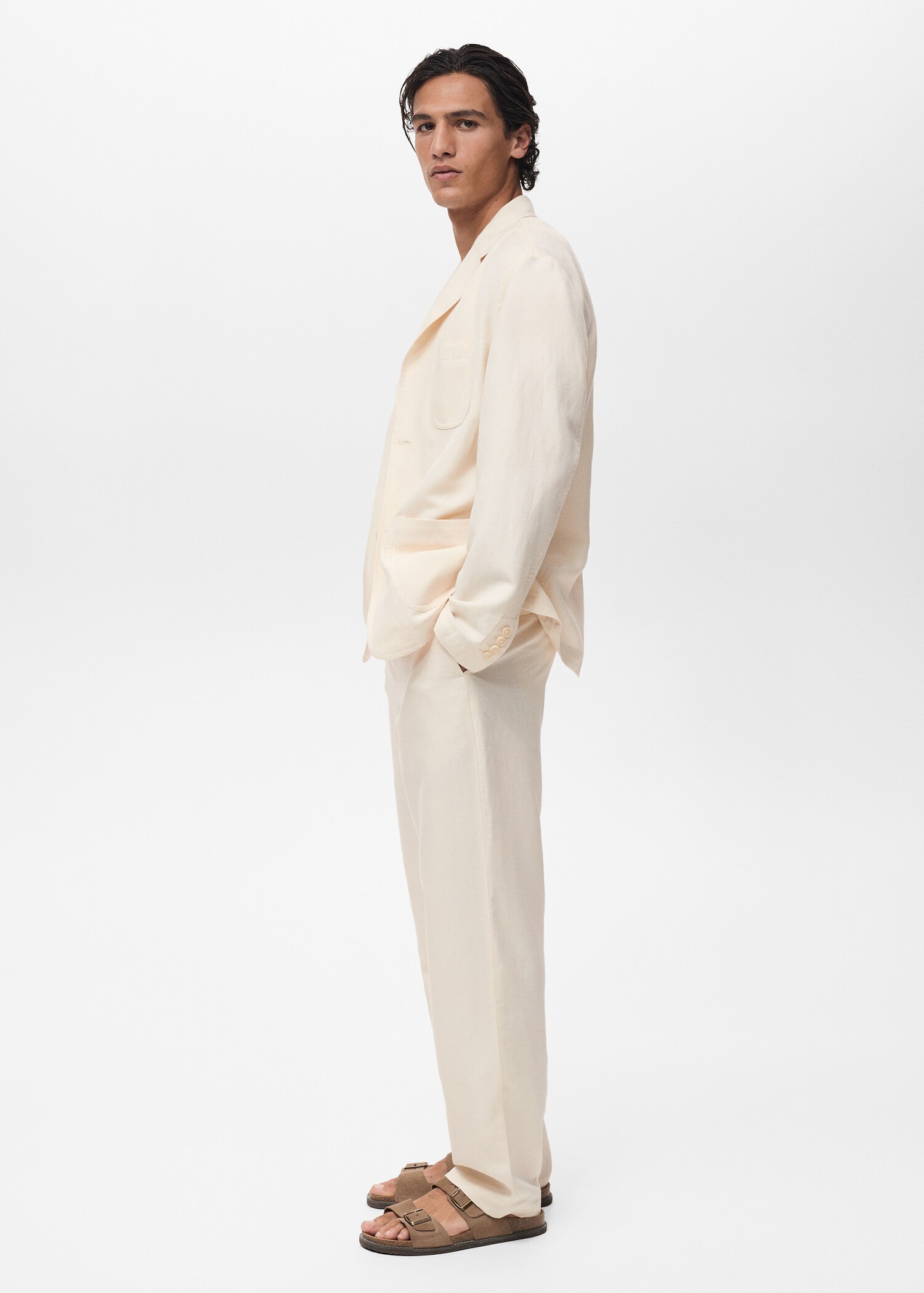 Linen-lyocell blend suit jacket - Details of the article 2