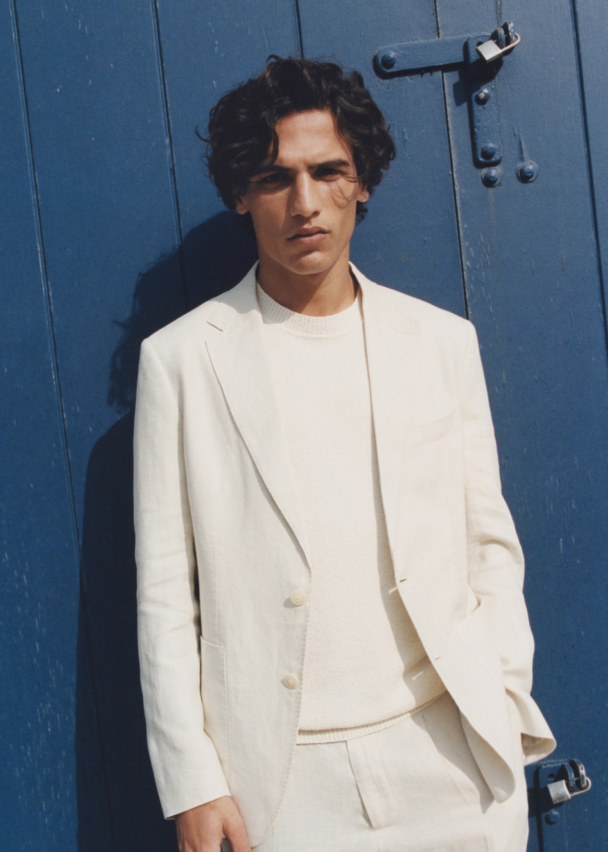 Linen-lyocell blend suit jacket - Details of the article 3