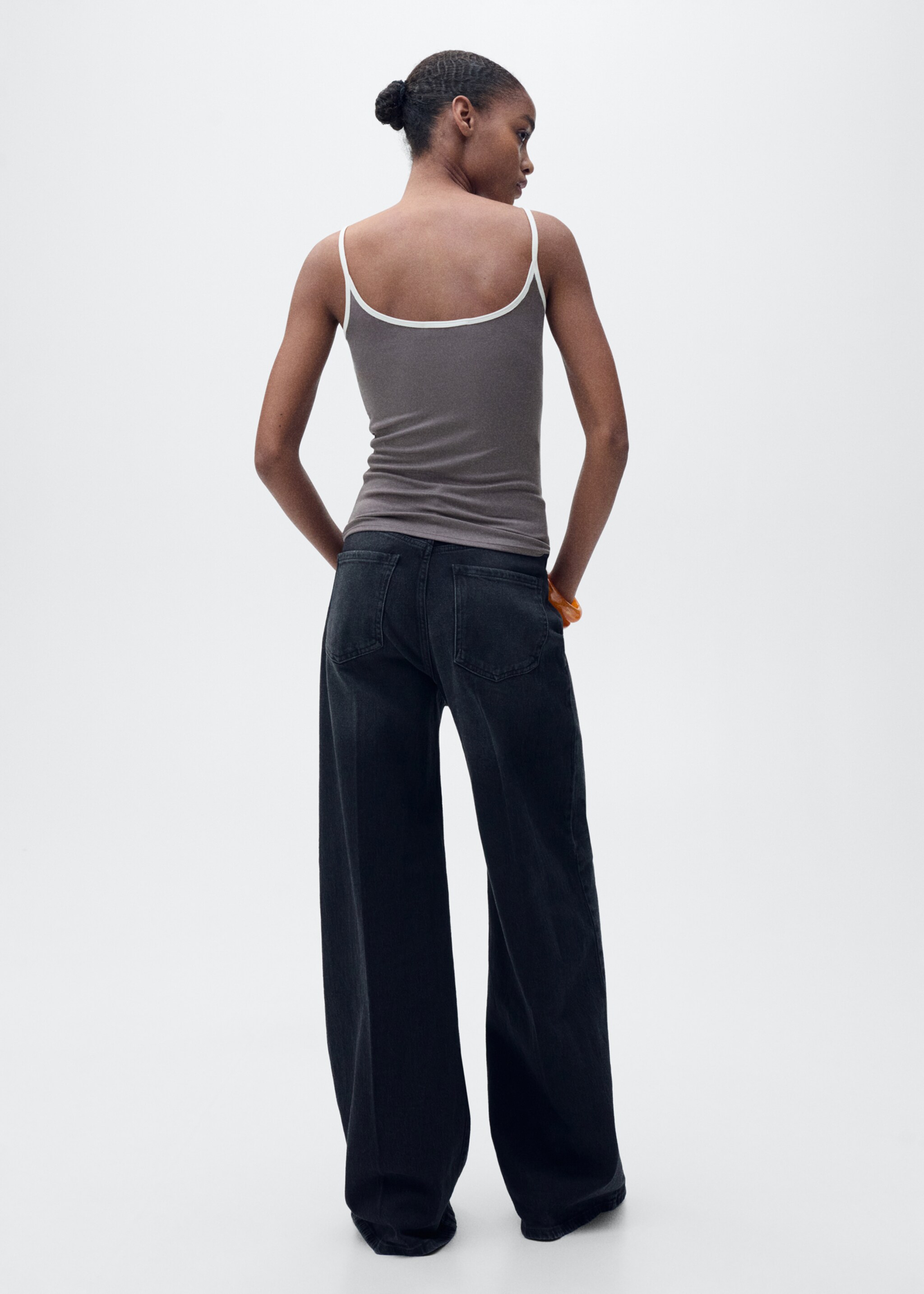 Lyocell top with contrasting trim - Reverse of the article