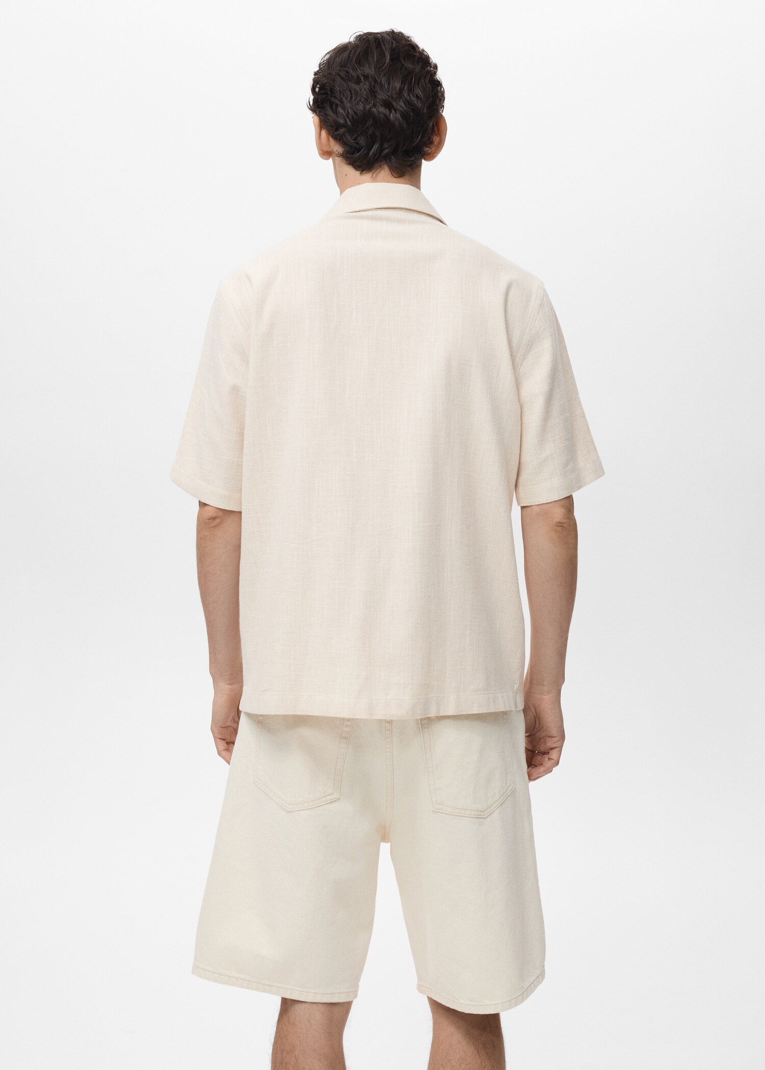 Camisa regular fit algodón lino - Reverso del artículo