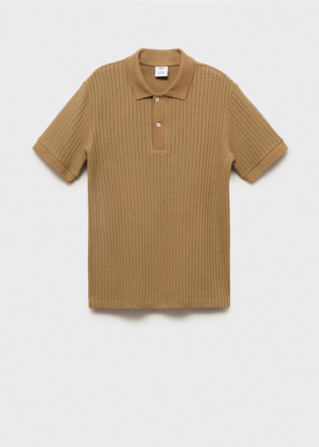 Thick rib-knit polo shirt - Men | MANGO USA
