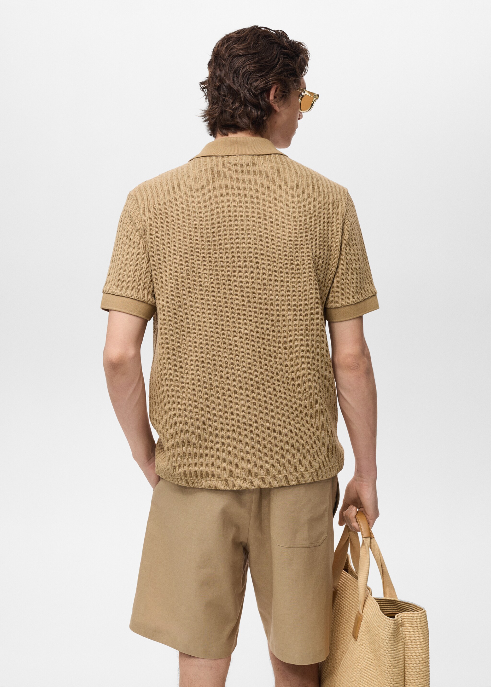 Polo din tricot gros ripsat - Spatele articolului