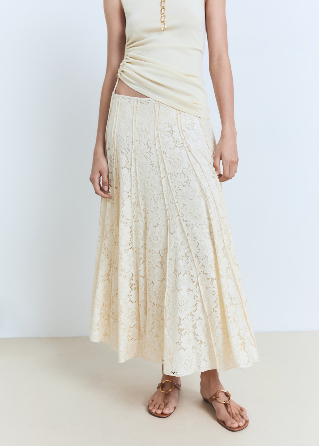 ★LANG&LU★ MAGNOLIA Lace TopMagnoliaIVORY MAGNOLIA #1 / Boat Neck Lace Topper with Long Sleeves