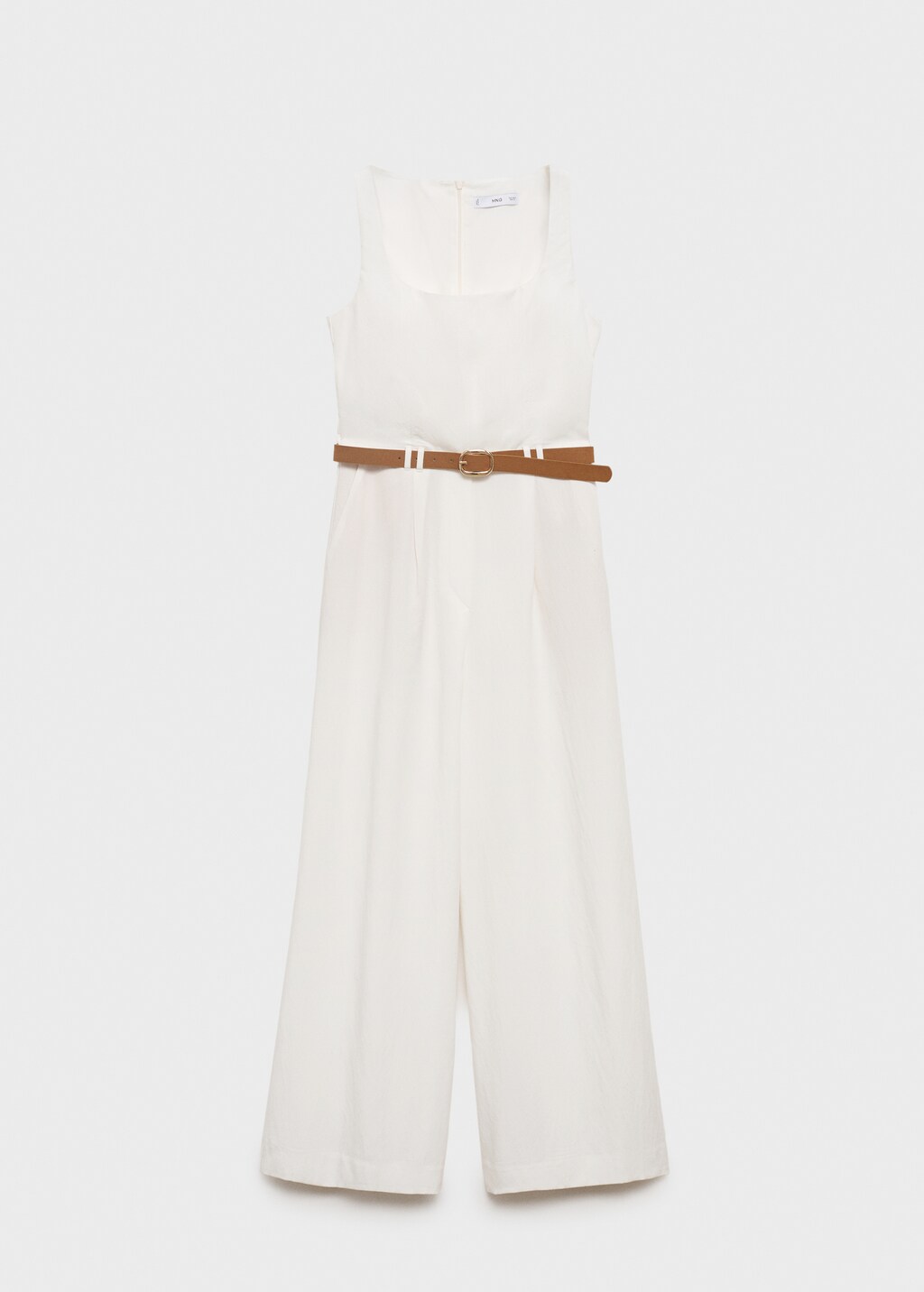Long lyocell jumpsuit with belt - image 5