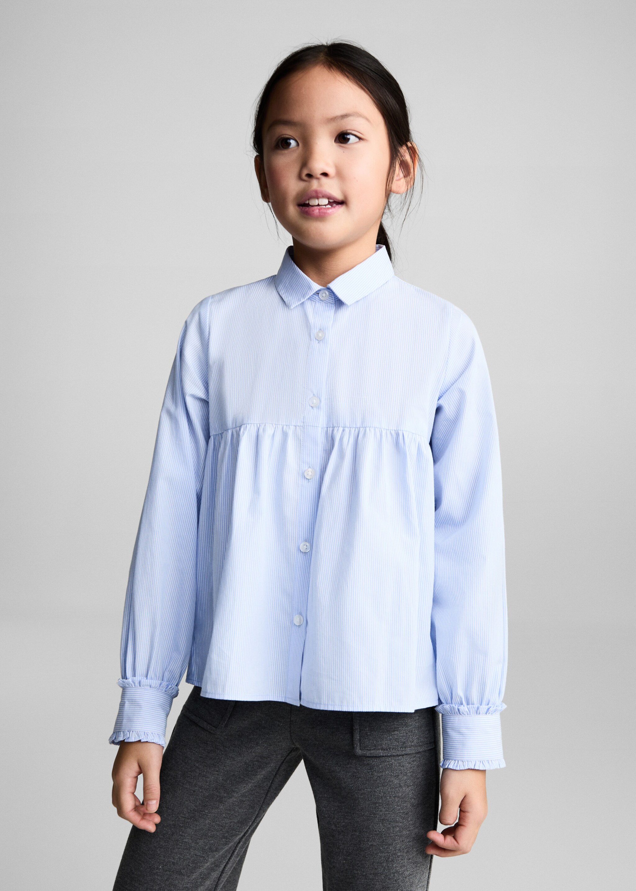 Chemise rayures volant - Plan moyen