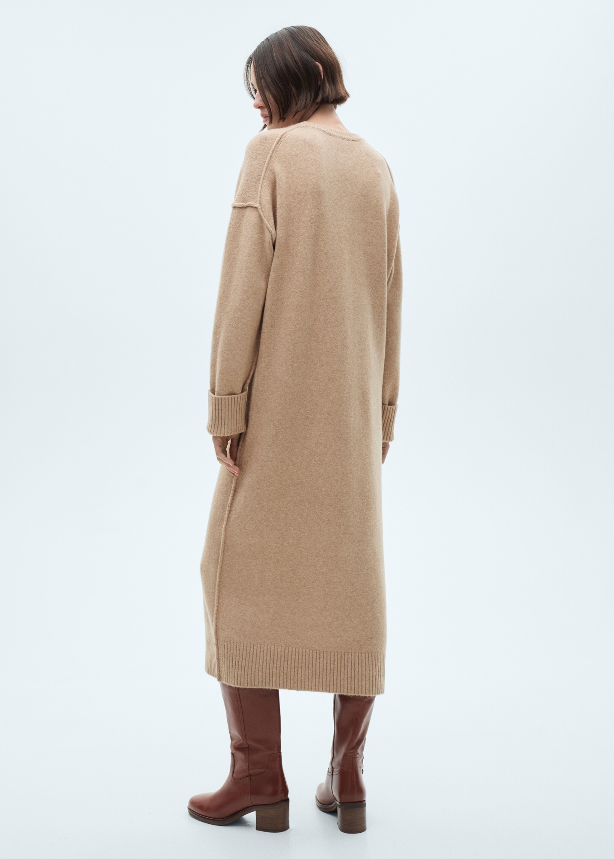 Robe maille bords côtelés - Verso de l’article