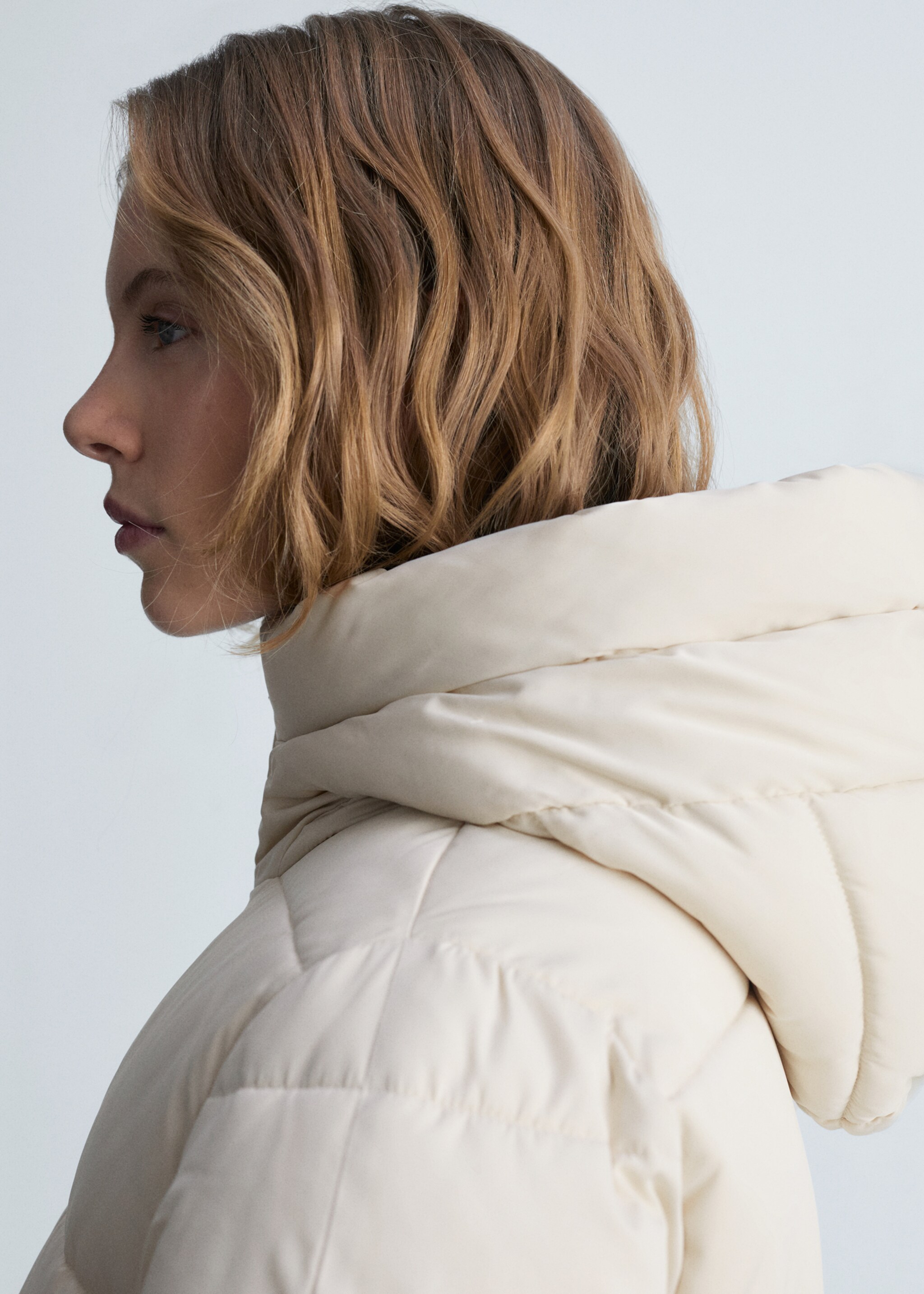 Quilted midi anorak with hood - Details of the article 1