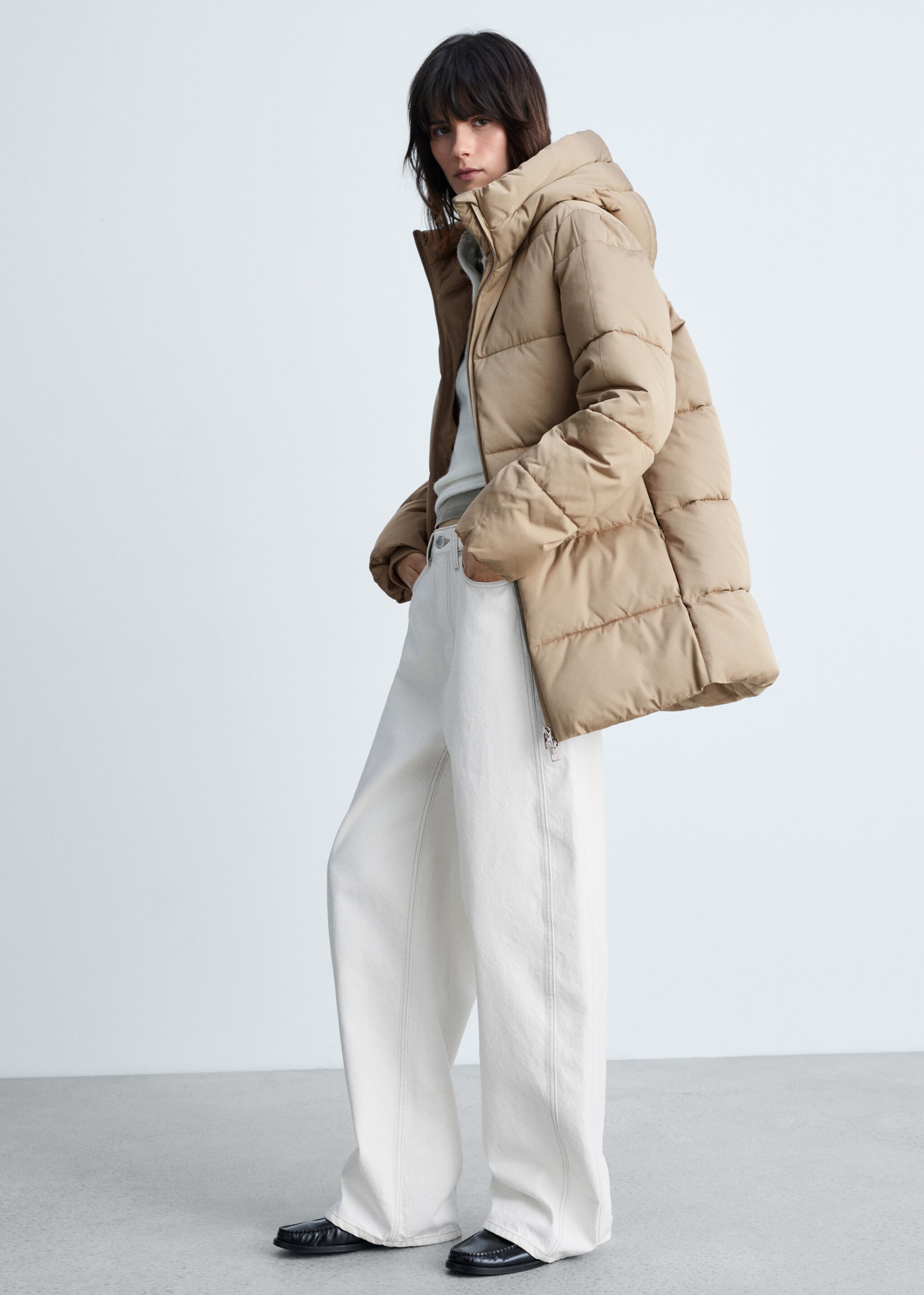 Quilted midi anorak with hood - Details of the article 2