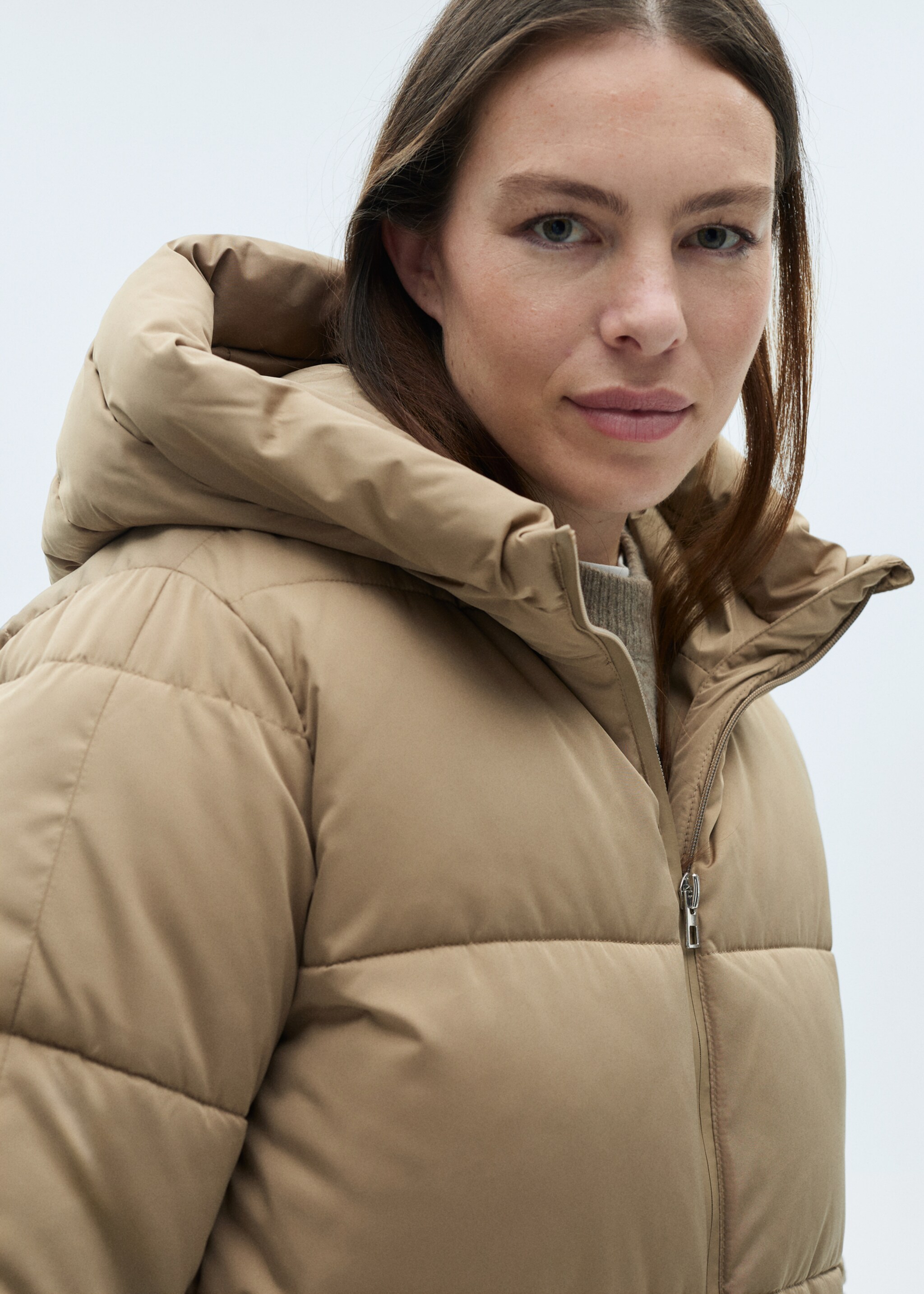 Quilted midi anorak with hood - Details of the article 4