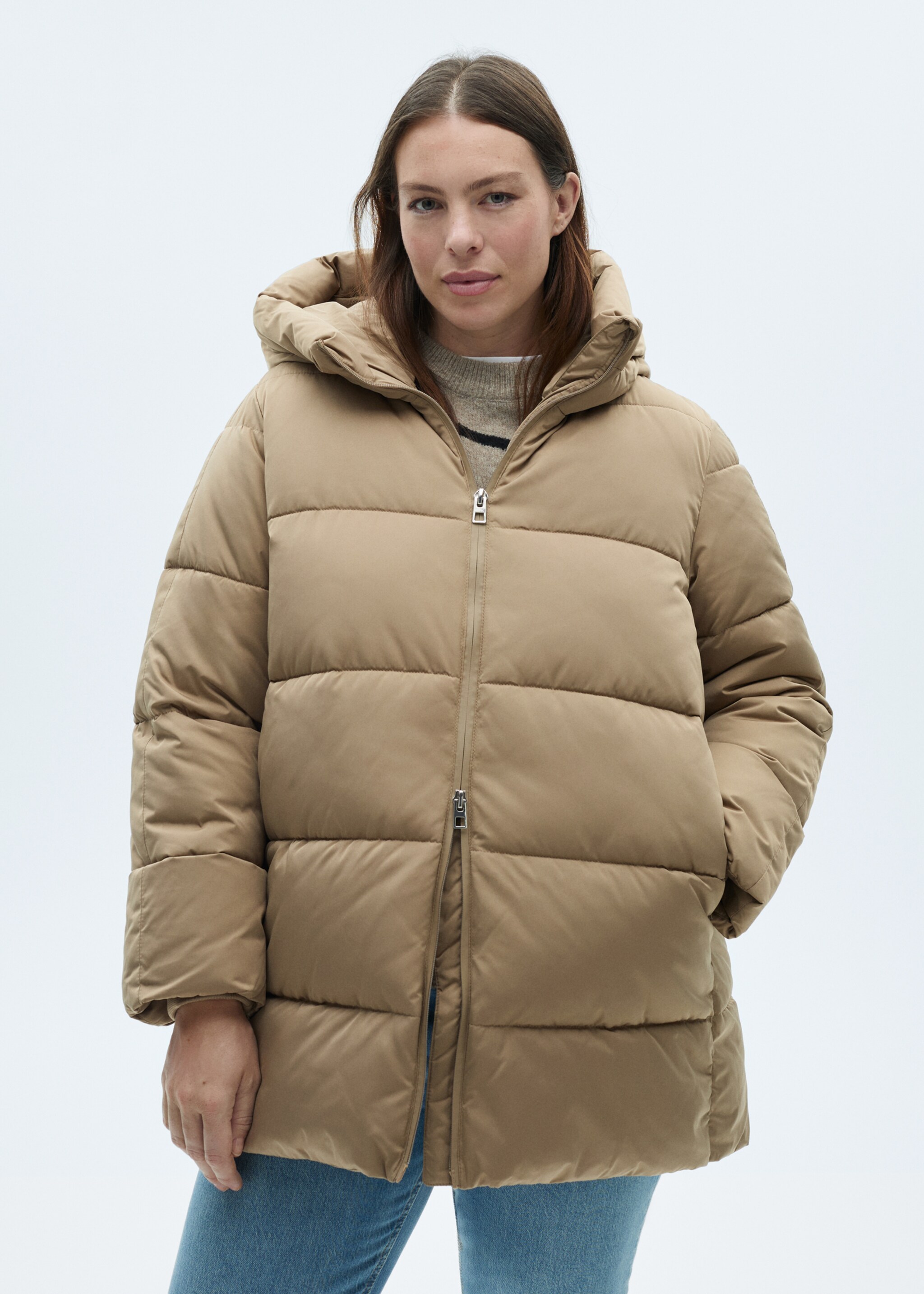 Quilted midi anorak with hood - Details of the article 5