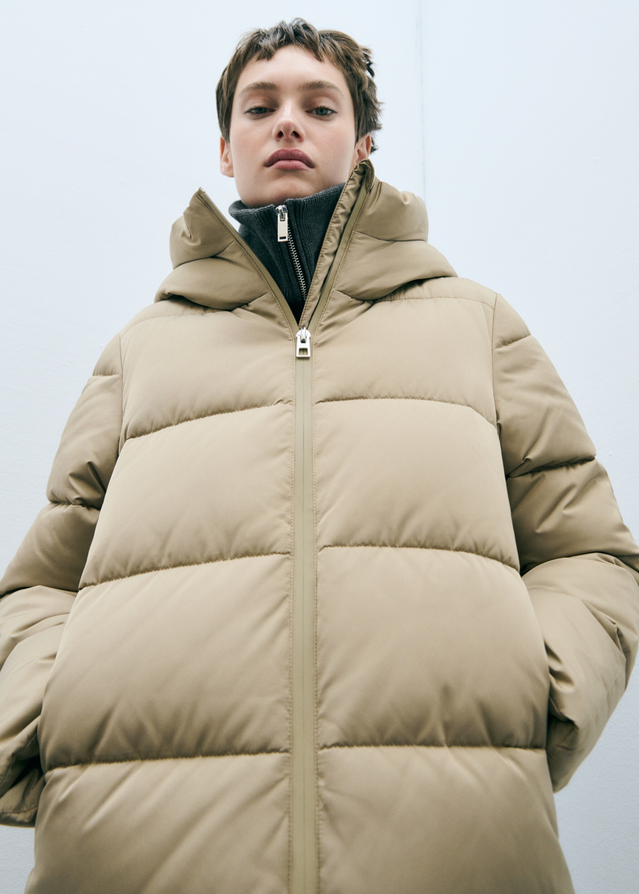Quilted midi anorak with hood - Details of the article 6