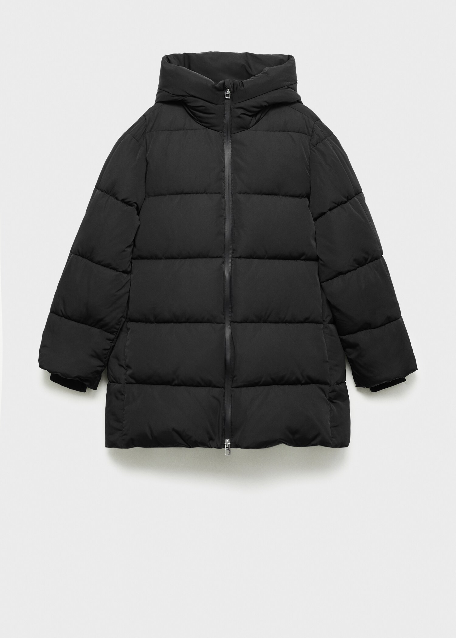Quilted midi anorak with hood - Article without model