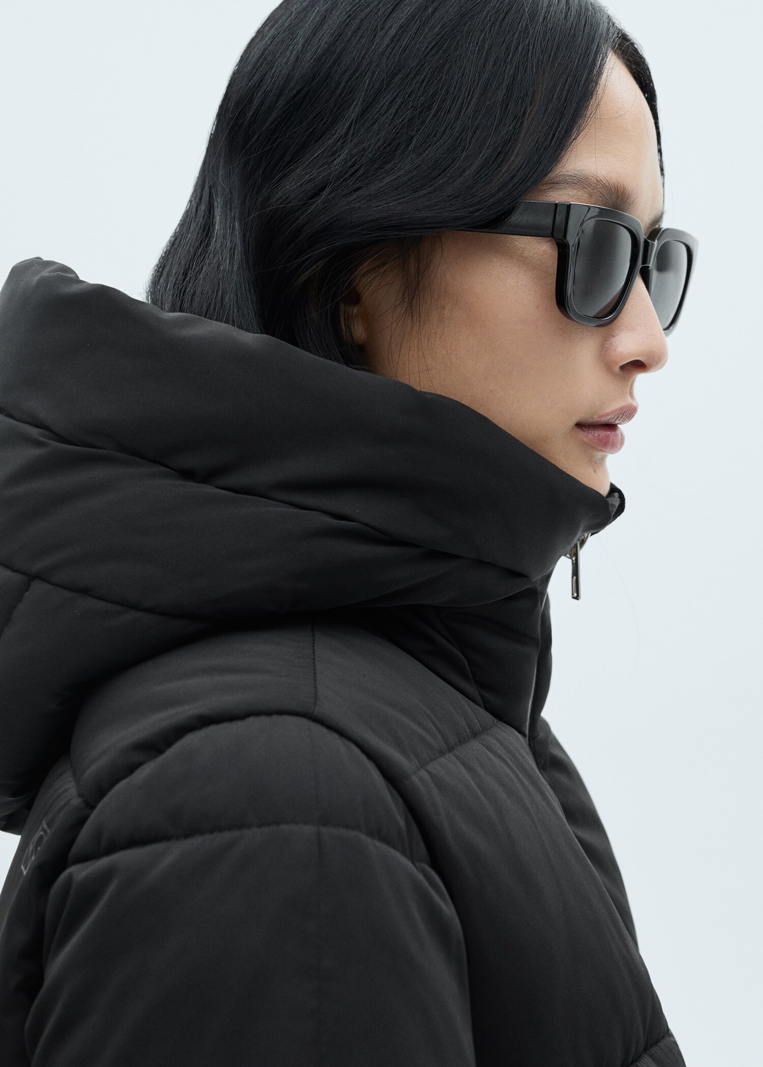 Quilted midi anorak with hood - Details of the article 1