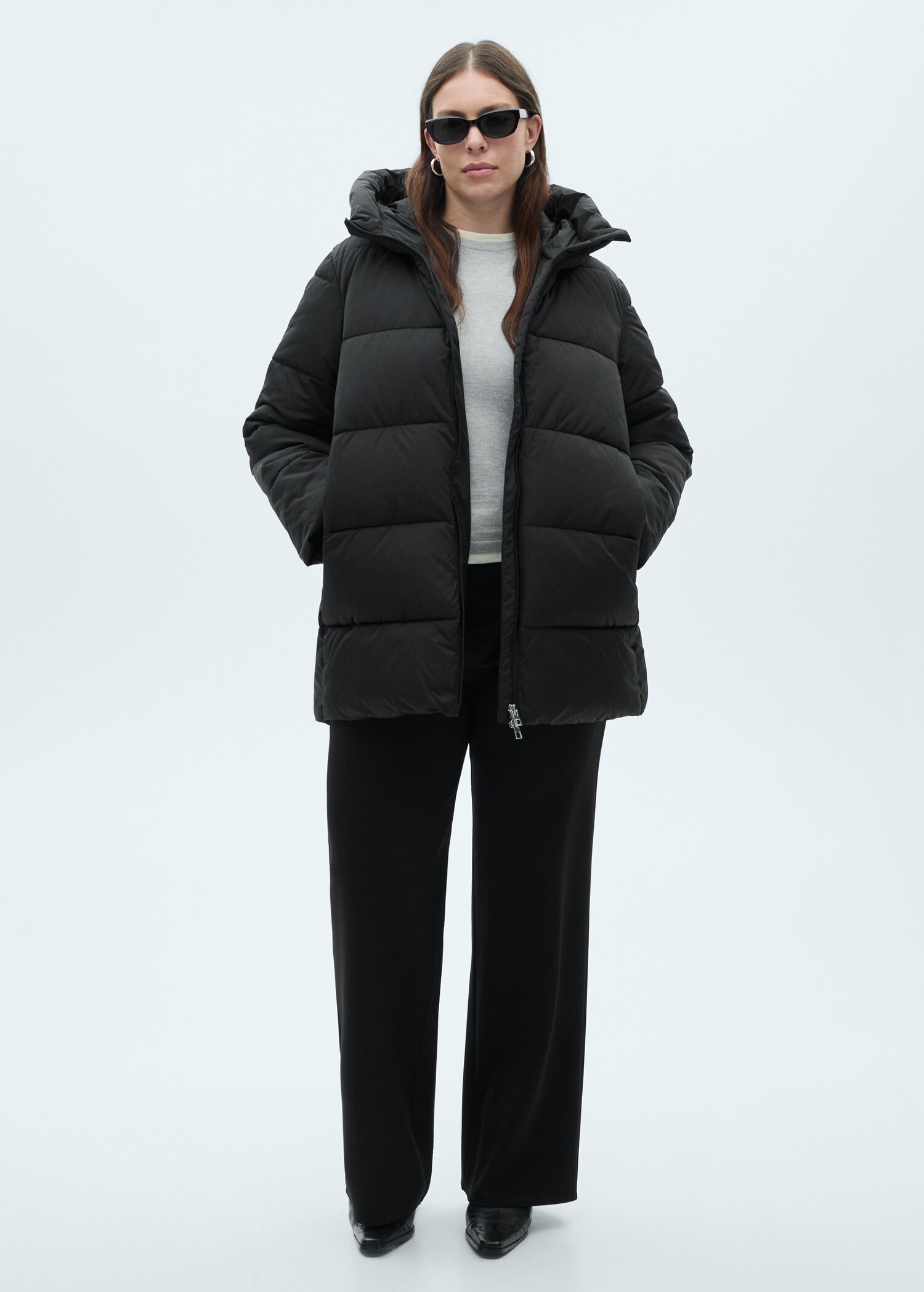 Quilted midi anorak with hood - Details of the article 3