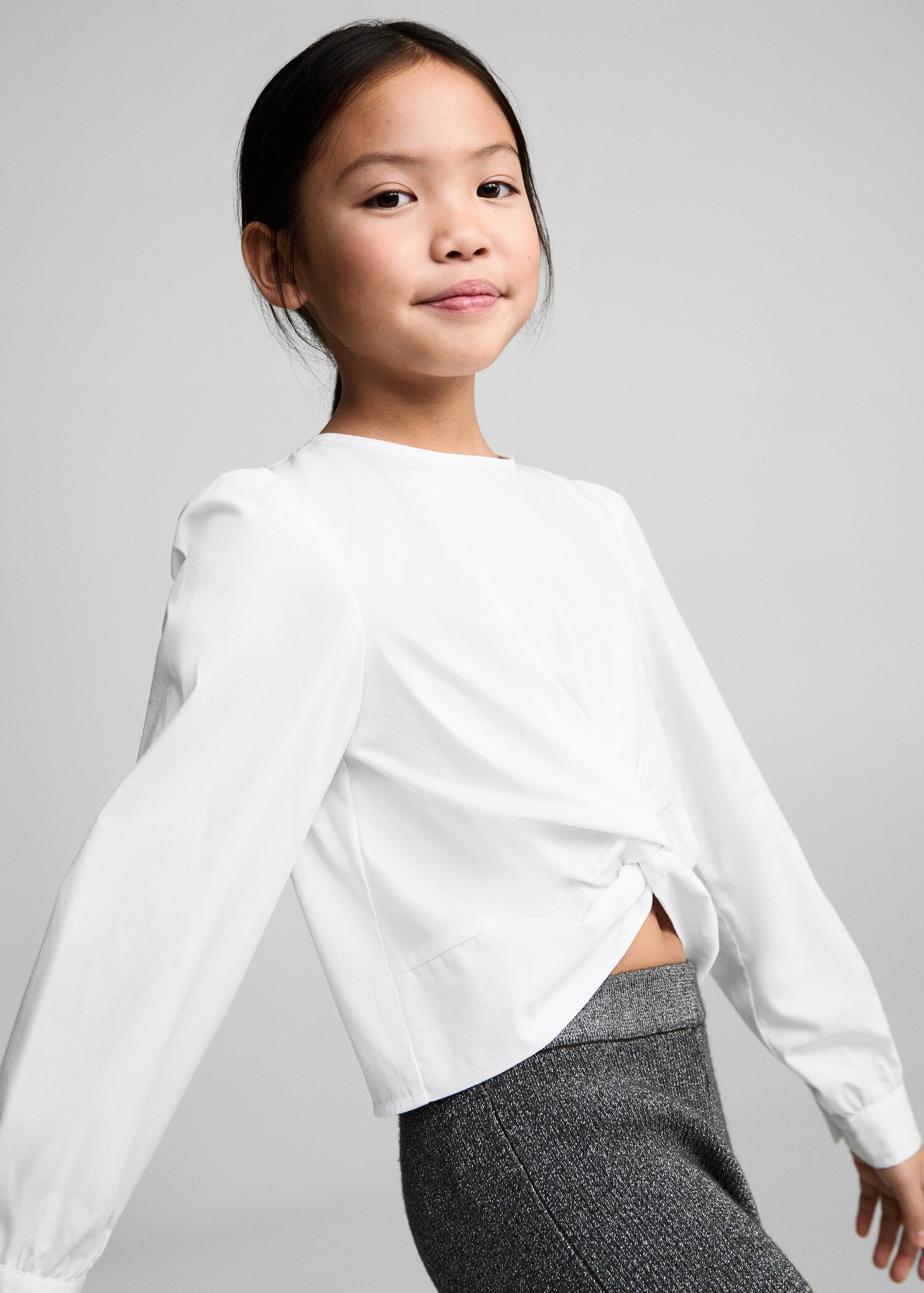 Baumwollbluse mit Knoten - Detail des Artikels 1