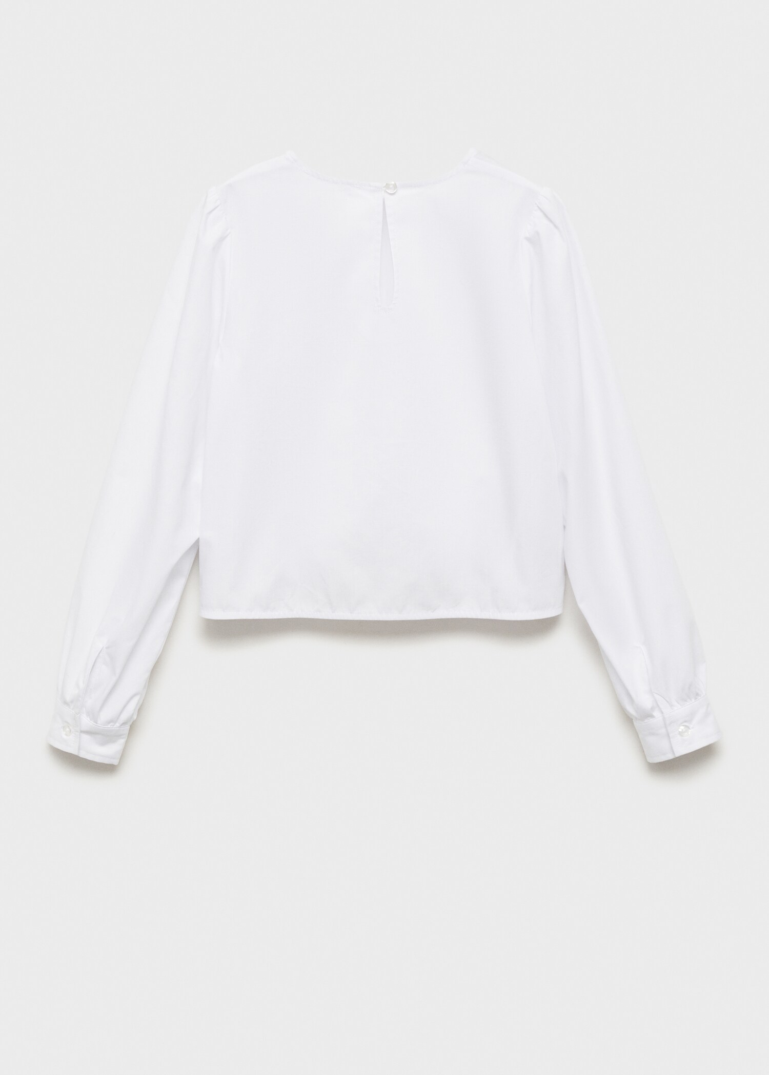 Baumwollbluse mit Knoten - Rückseite des Artikels