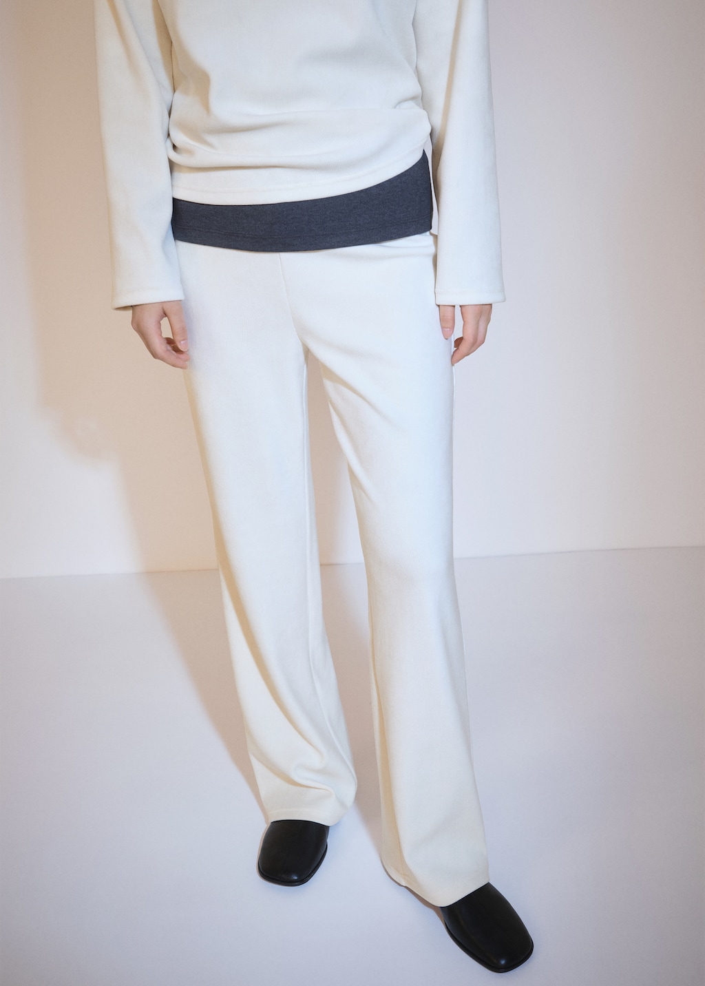 Corduroy straight pants