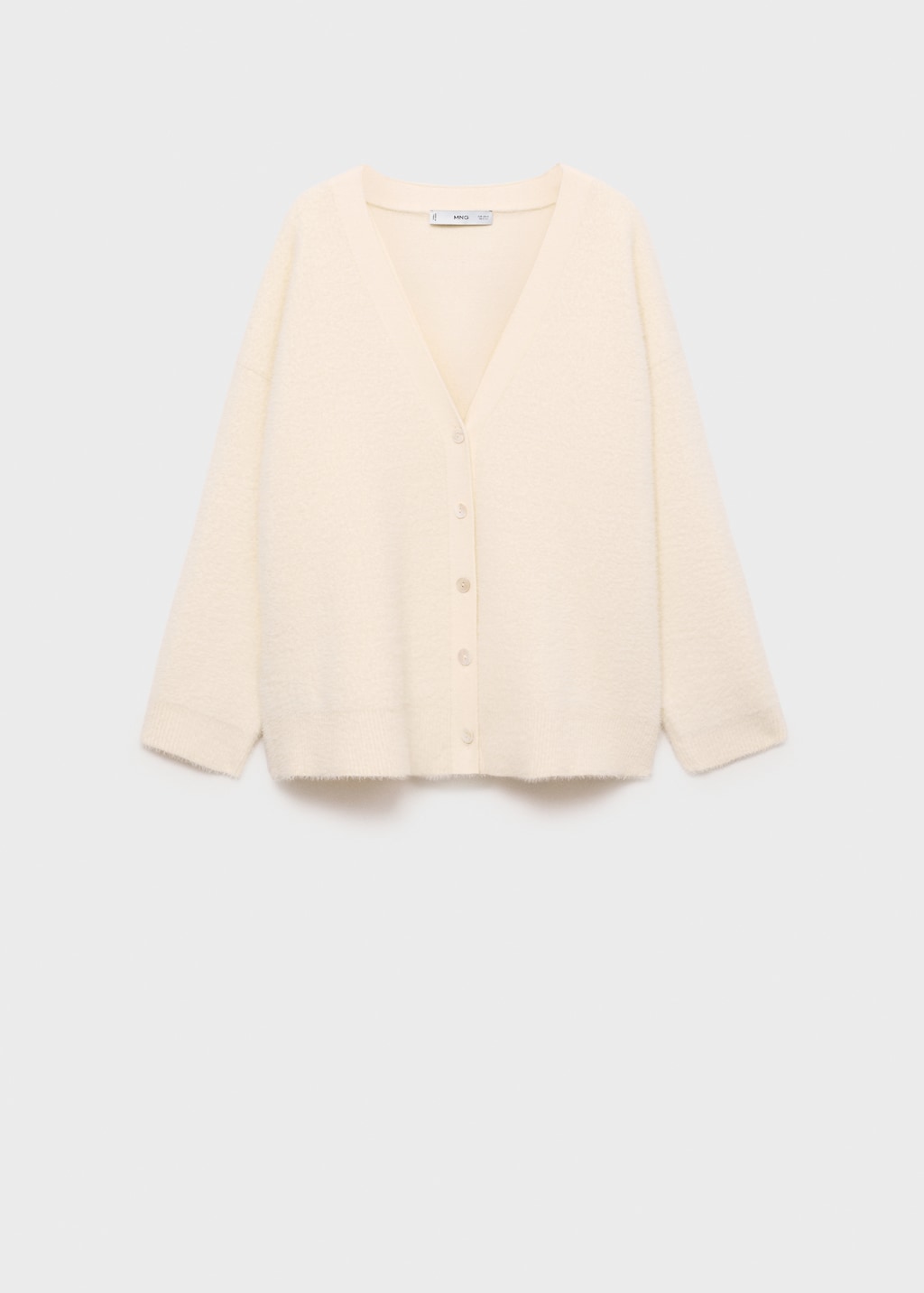 Fur-effect knitted cardigan