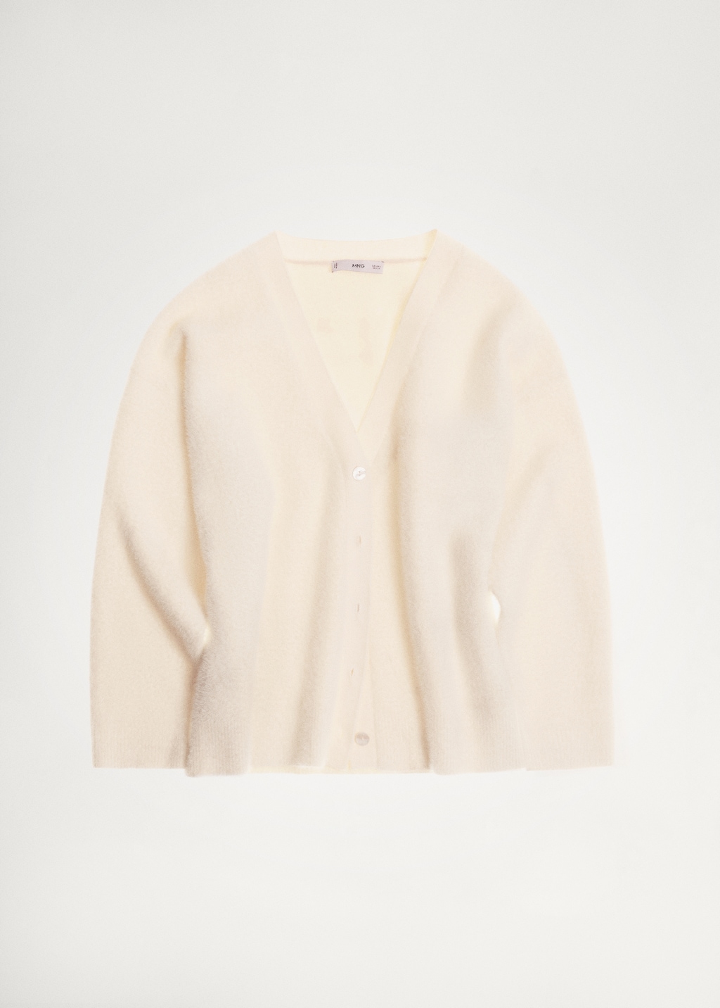 Fur-effect knitted cardigan