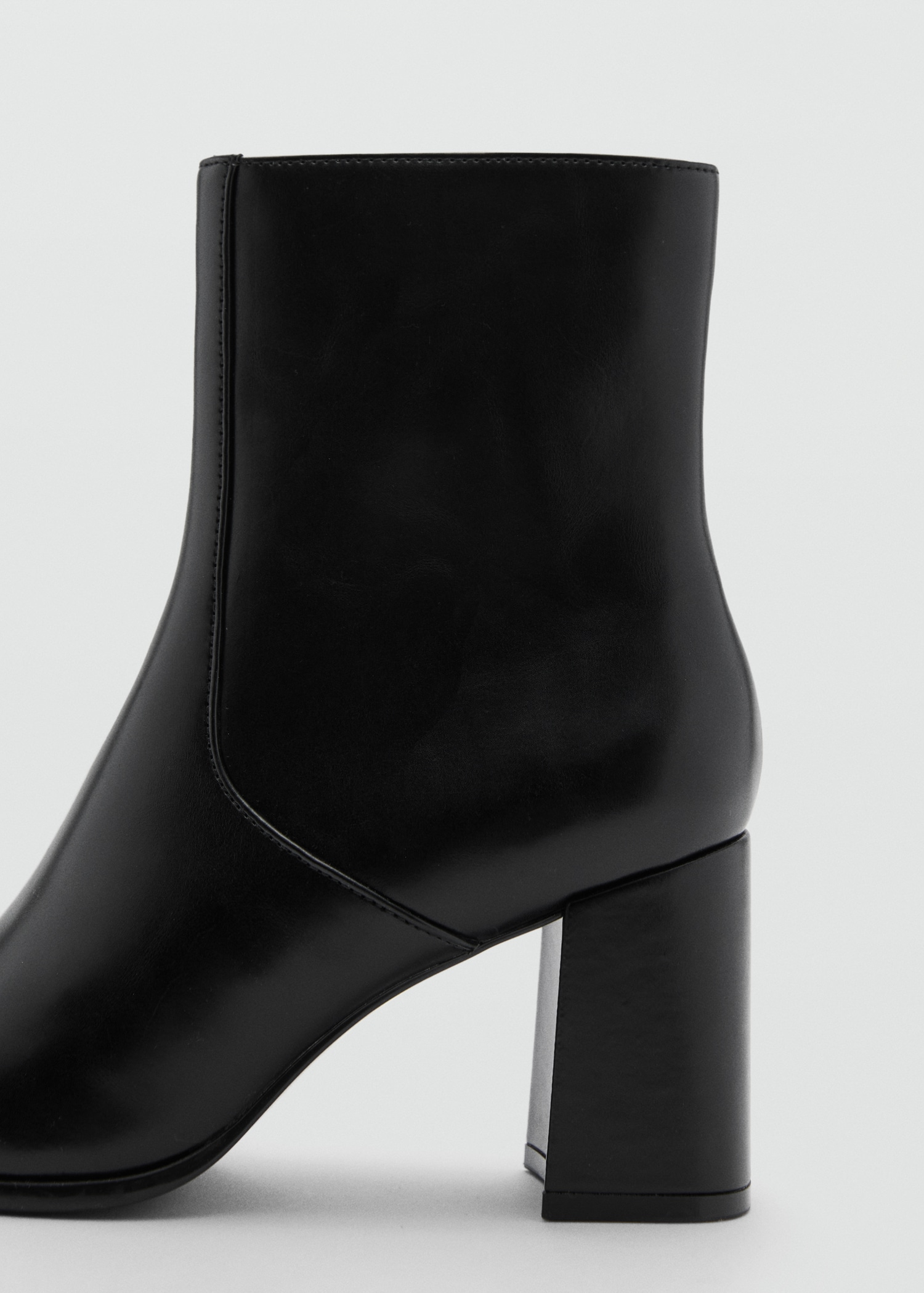 Jo Mercer Ankle Boots Medium Heel Block Heel Black Leather Ankle