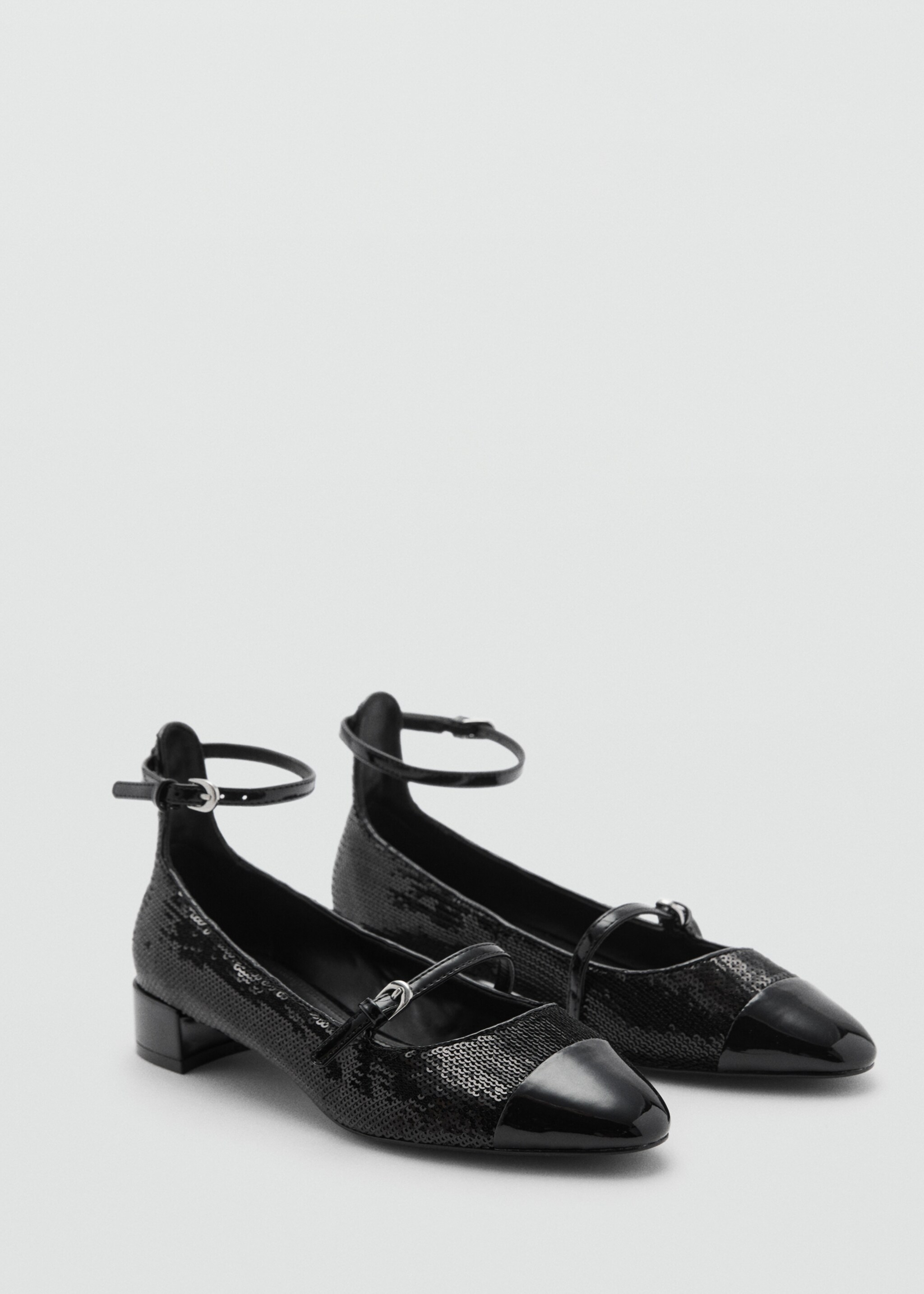 Chaussures talon bloc paillettes - Plan moyen