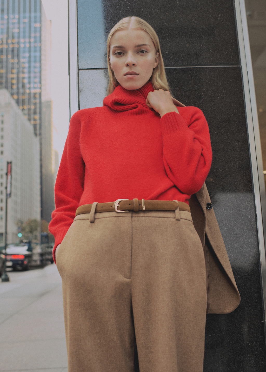 Women's Pop Primary Button-Front Cashmere Cardigan