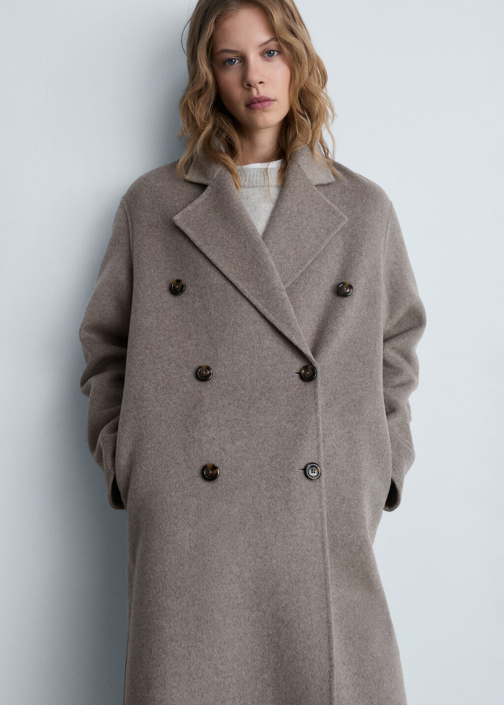 Oversize handmade long coat - Women | MANGO United Kingdom