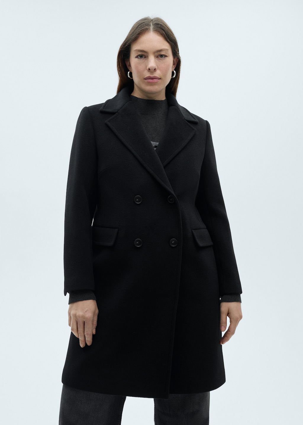 Double-breasted midi wool coat - Women | MANGO USA