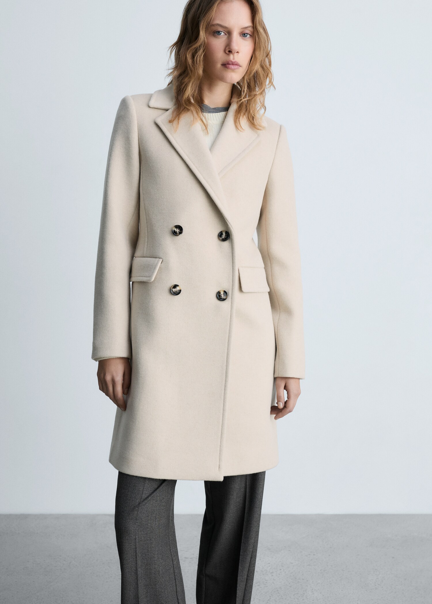Double-breasted wool coat - Medium plane