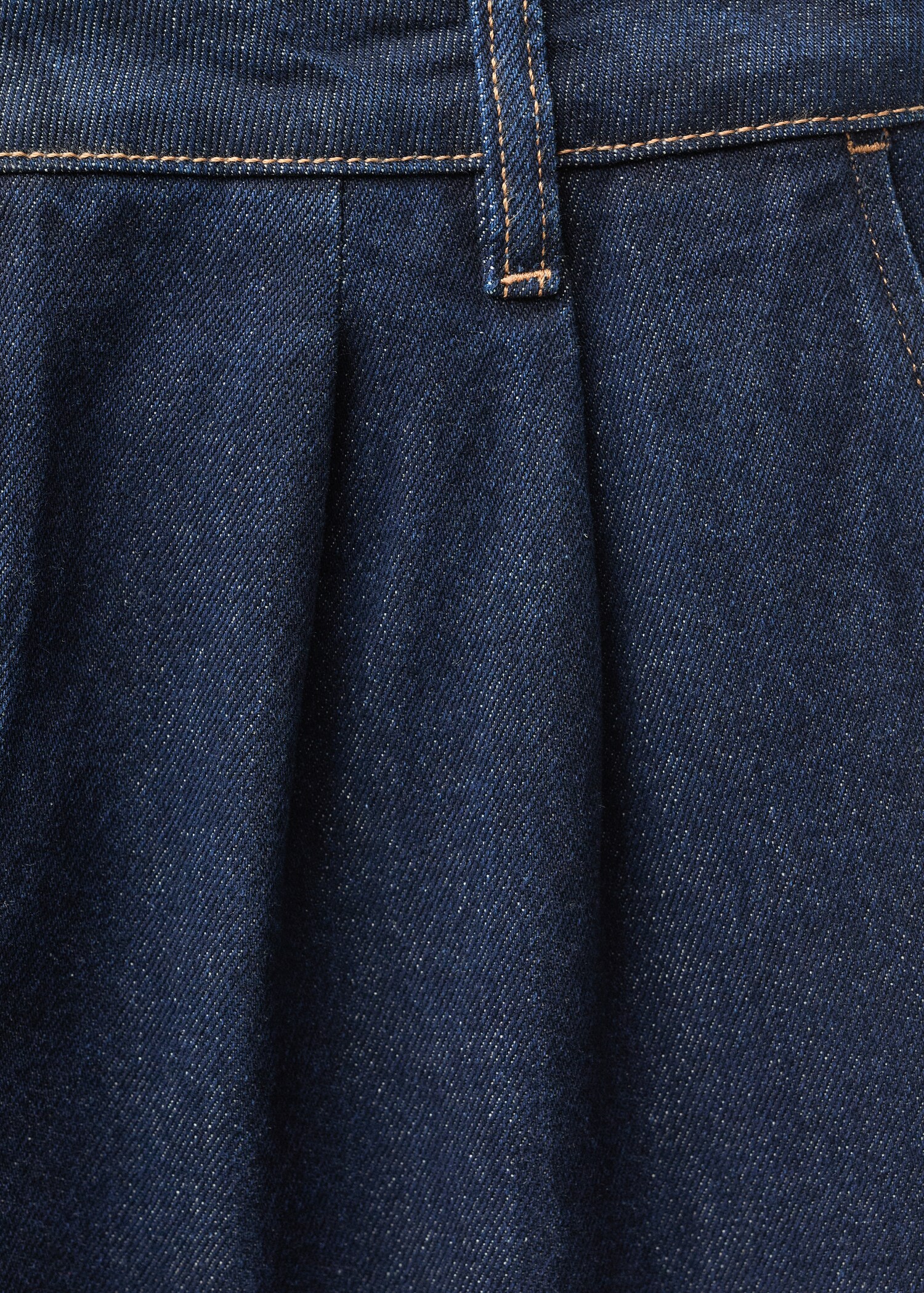 Rinse-wash wide-leg jeans with pleats - Details of the article 0