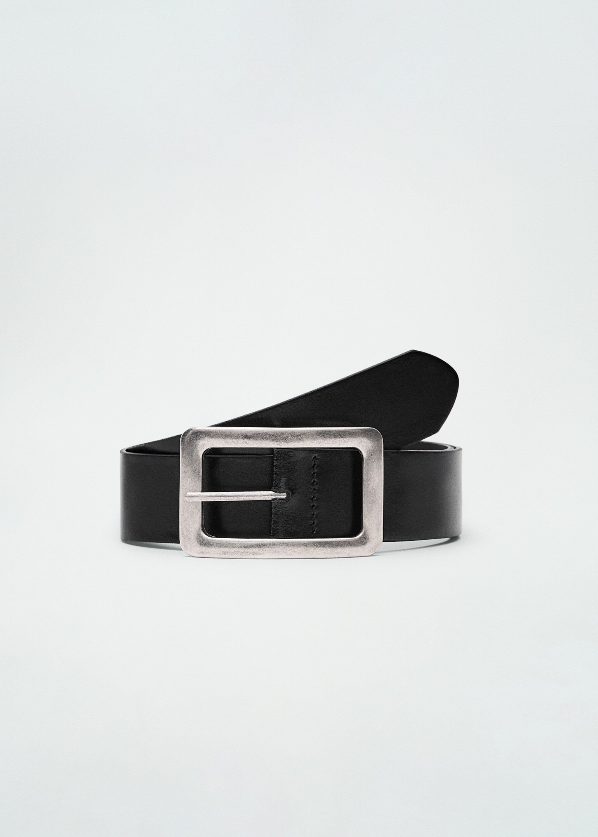 Leather belt with square buckle  - Article without model