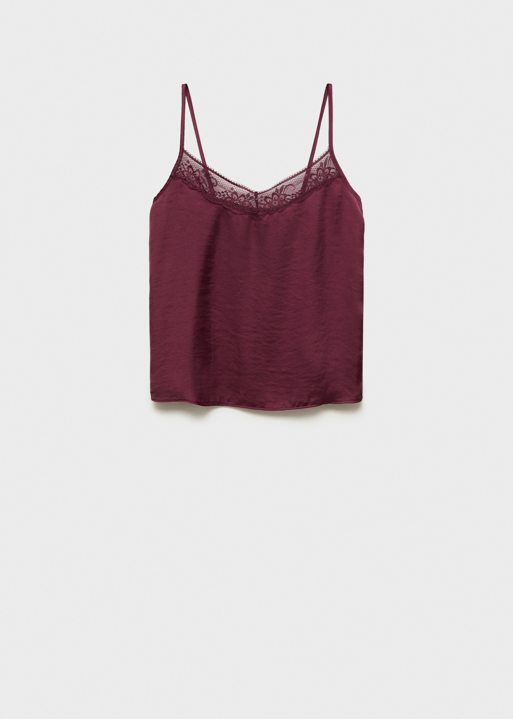 Openwork detail top - Article without model, Burgundy. Ref: 87050458-00.