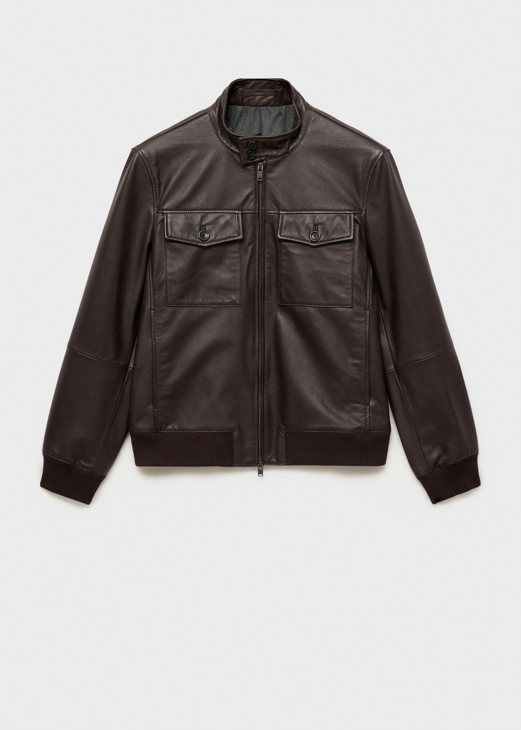 Blouson biker cuir poches - Article sans modèle