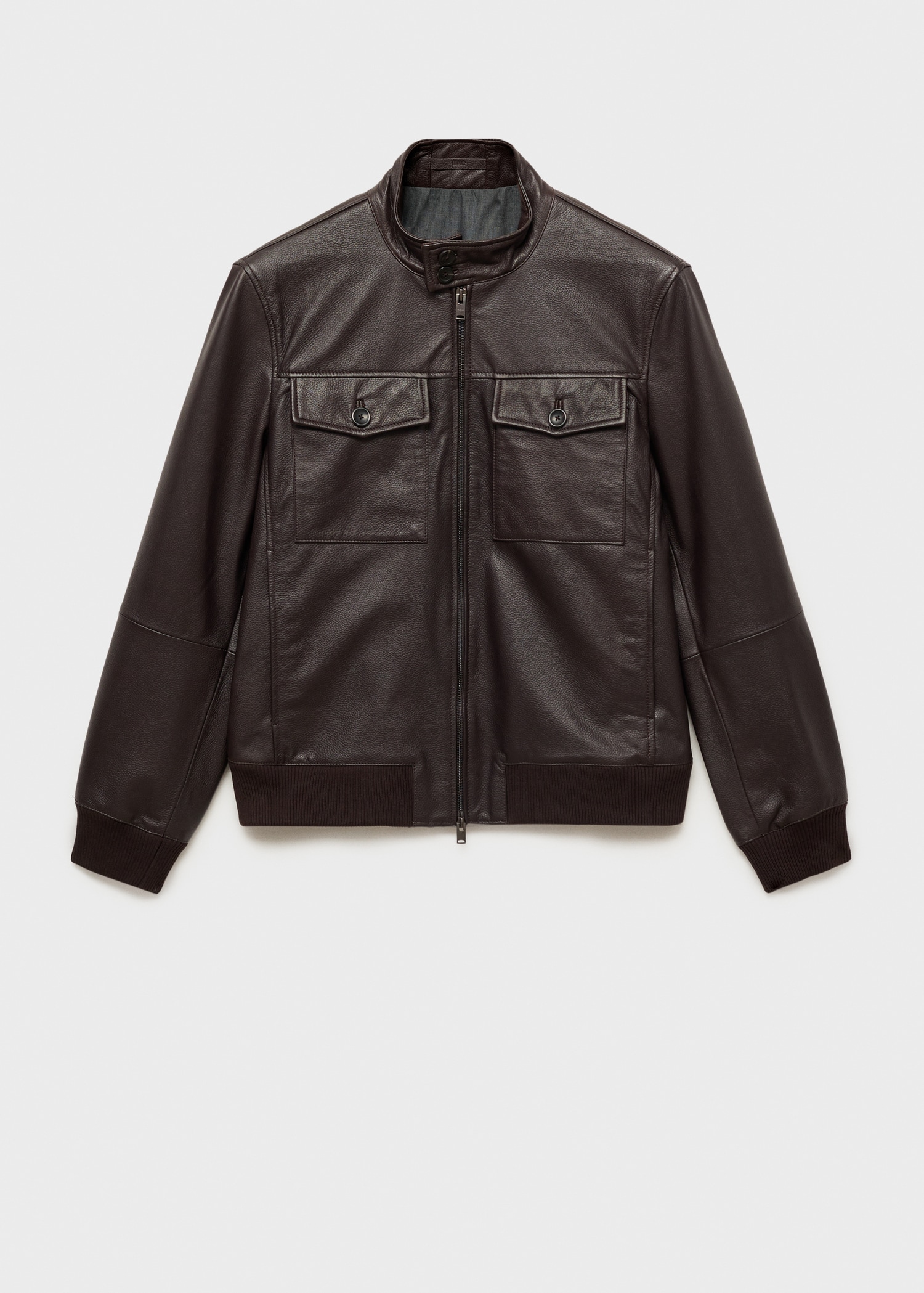 Pocket leather biker jacket - Article without model